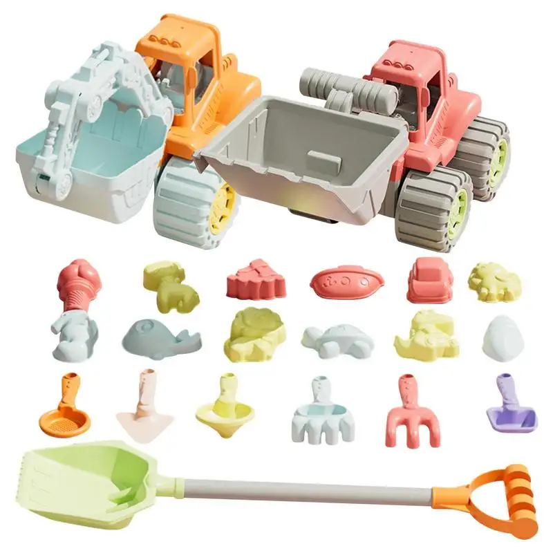 

Beach Sand Toys 20pcs Beach Toys For Kid Toddler Sand Excavator And Shovels Set Sand Molds Sandbox Toys For 3 Kids Travel Sand