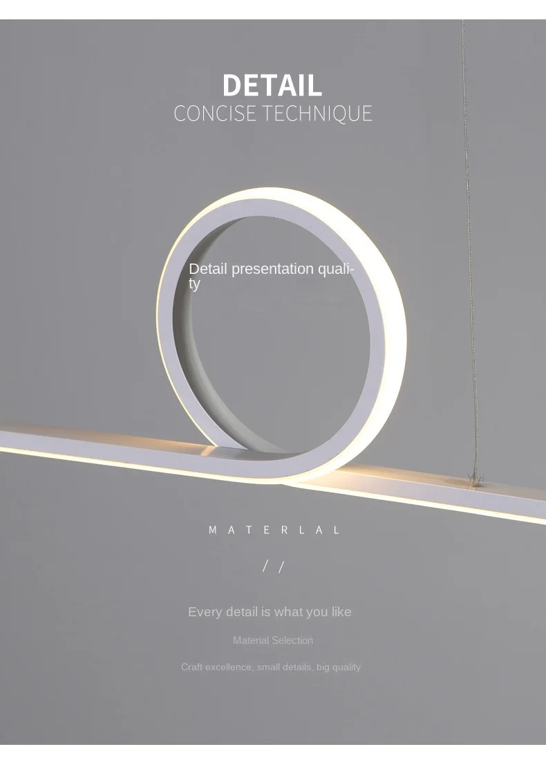 Description Picture 5 of itemLED Restaurant Light Pendant Modern And Simple Nordic Creative Bar Dining Room Dining Table And Long Strip Lighting Fixtures