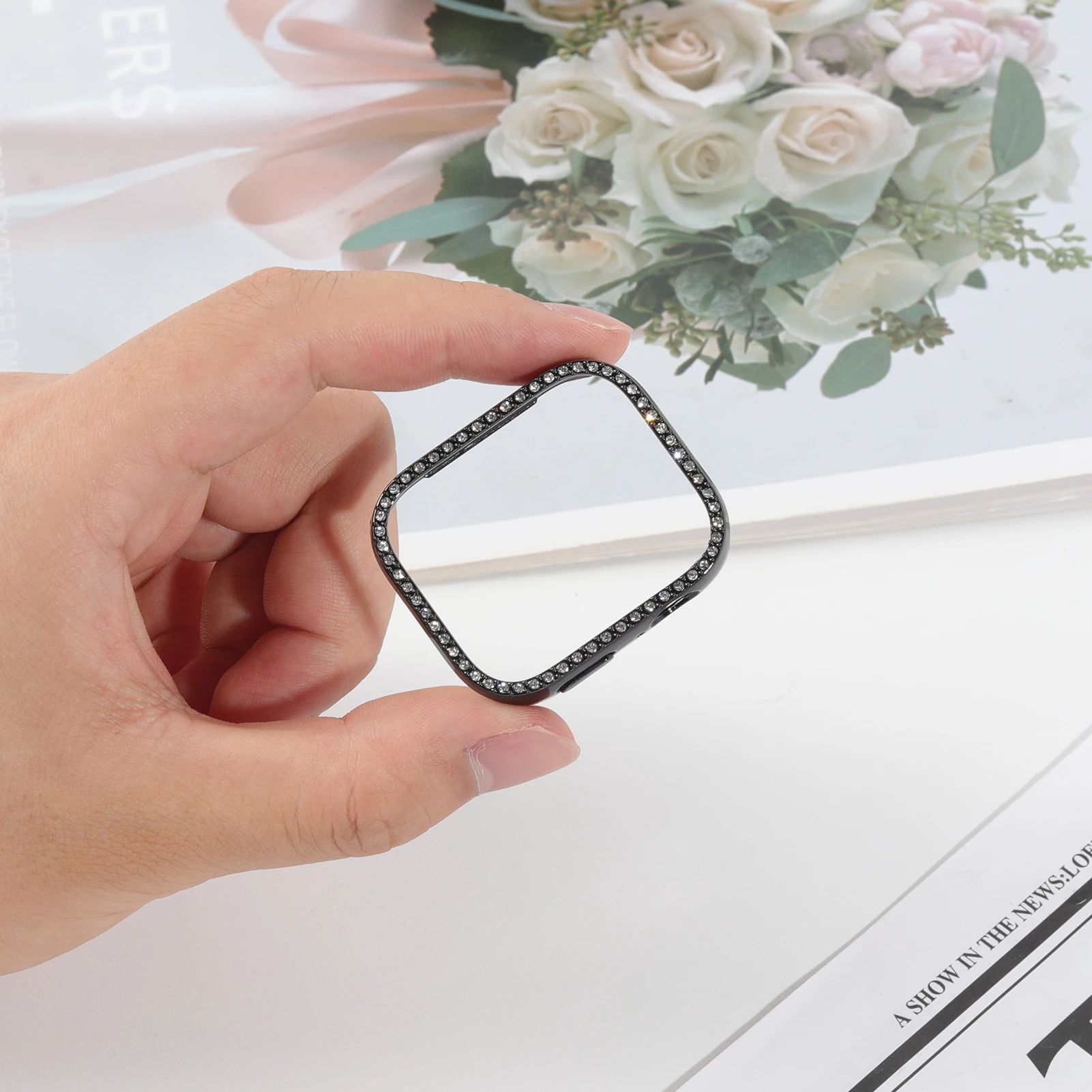 Diamond Case with Strap - All-Around Hollow PC Protective Bumper Frame