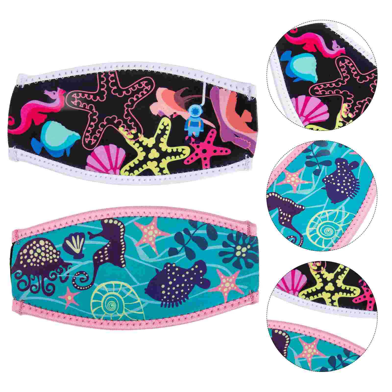 Diving Mask Strap Covers Decorative Printing Swim Mask Strap Covers Snorkeling Cover Hair Care Straps Neoprene Strap Covers