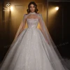 Luxury Beaded Wedding Dress Bolero Sleeveless Ball Gown Court Train Princess Bride SwanSarah R154 customized Vestido De Novia 4