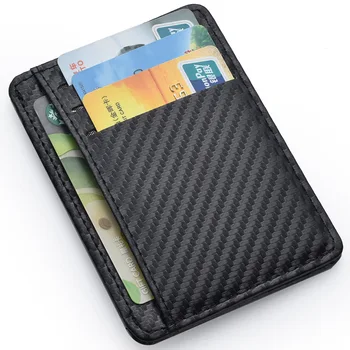 Portafoglio da uomo sottile e semplice con tasca frontale per riporre carte di credito, portafoglio portatile in pelle
