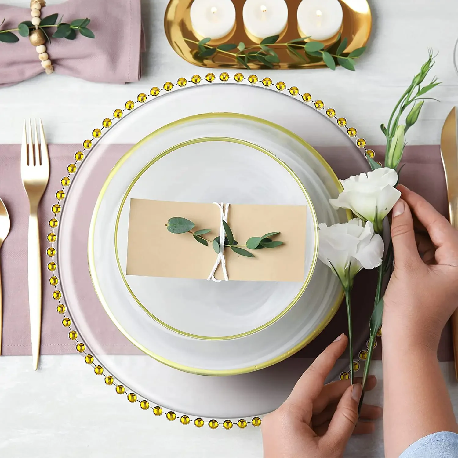 Clear Charger Plastic Under Plates 50pcs/100pcs Clear Plastic