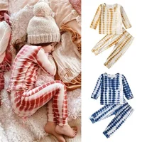 Autumn Baby Boys Tie Dye Printed Long Sleeve T-Shirt Toddler Girls Top+Pants 2pcs Outfits Kids Clothing Casual Pajamas Sets