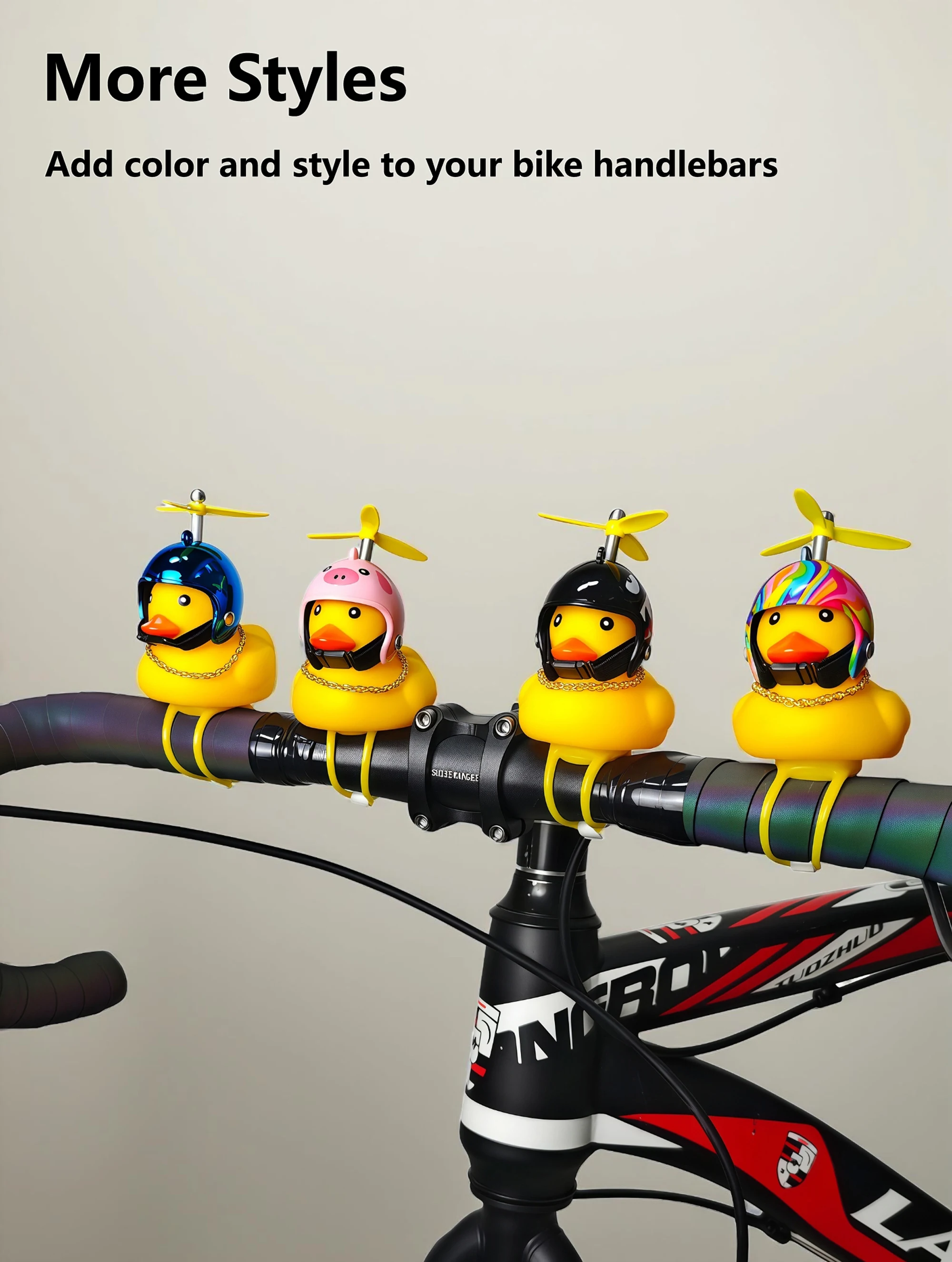 Bicycle Bell Yellow Duck Cartoon Little Yellow Ducks Helmet Head Light Shining Duck Bicycle Bells Handlebar Bicycle Accessories