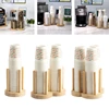 P82D Disposable Cup Storage Holder Rack Shelf Water Tea Cups Wood Dispenser with Longer Stick Mug Display Stand Organizer 2