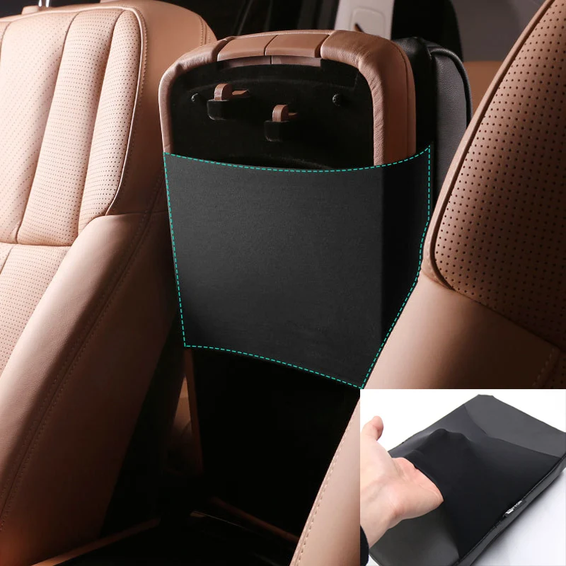 Wave Embroider PU Leather Car Armrest Mat Center Console Arm Rest Protection Cushion Auto Armrests Storage Box Cover Pad Center Console Armrest Car Armrest Box Armrest Box Car Armrest Cover Center Console Cover Armrest Pad Car Armrest Mat