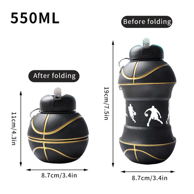 Fold Water Bottle Cups Mug Outdoor Sports Basketball Football Baseball Tennis Golf School Leakproof Portable Kids Water Bottle 6