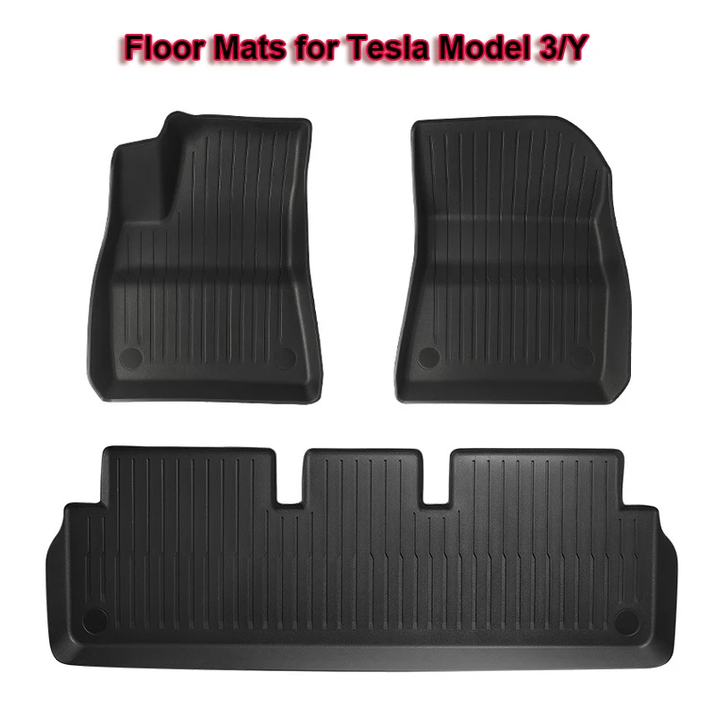 

Напольные коврики для Tesla Model Y 2023, коврик, модель 3, ТПЭ, модифицированные аксессуары для интерьера, водонепроницаемый серый защитный чехол