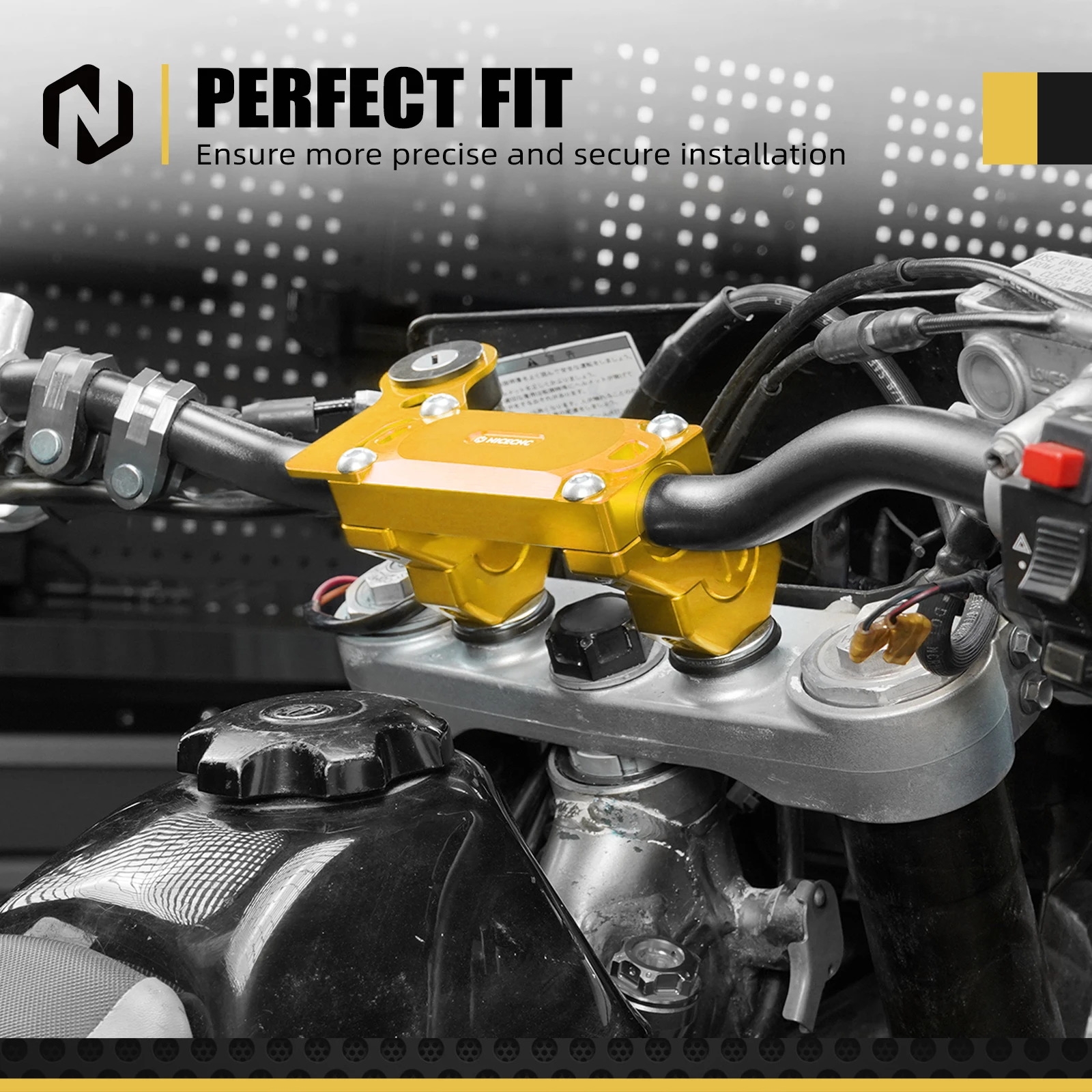 NICECNC Für Suzuki DRZ400SM 2005-2024 2023 2022 2021 2020 Motorrad Offset Lenker Riser Mount Clamp Kit Aluminium DR-Z 400SM – Detail 10