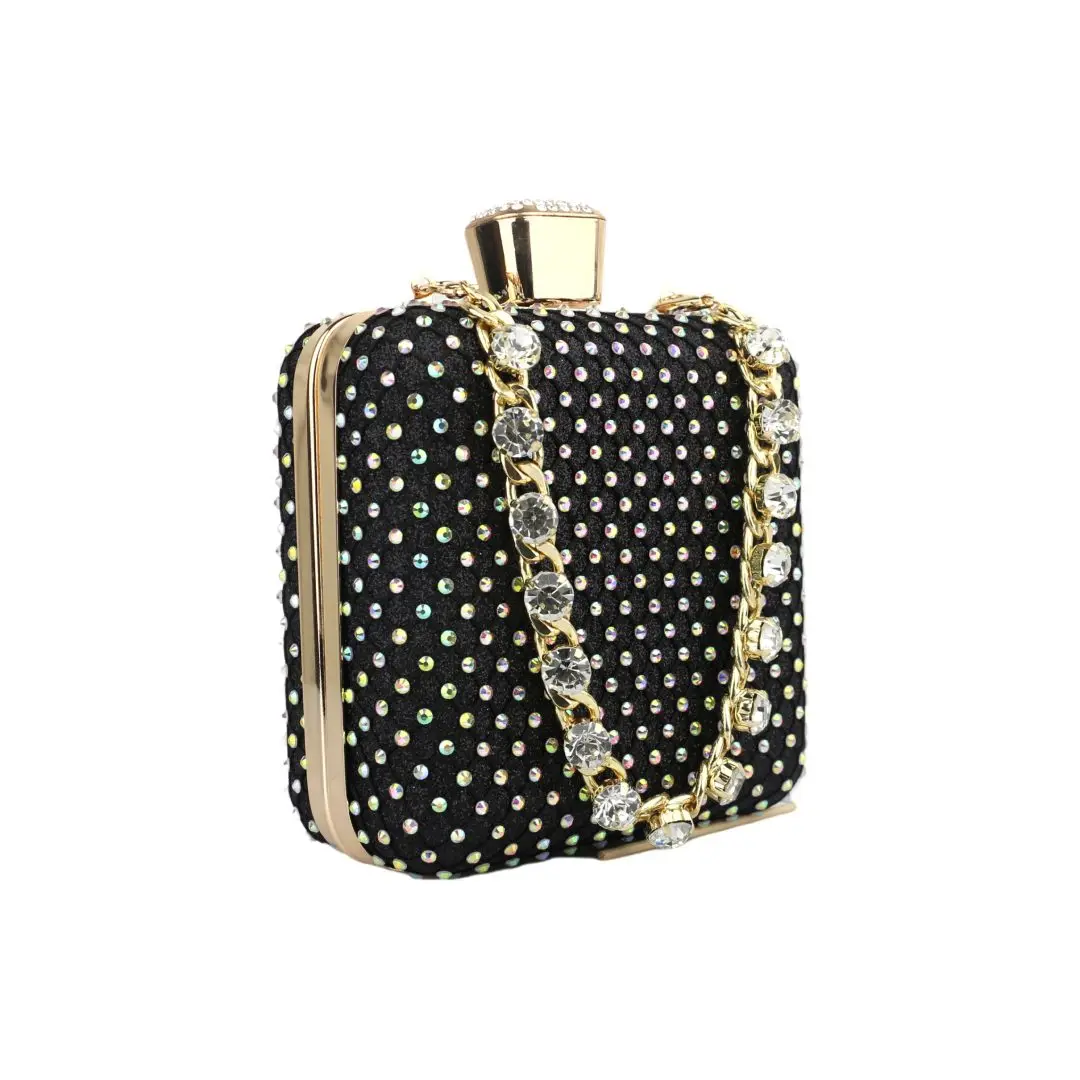 

Trendy Women Evening Bag Clutch Wedding Bridal Box Design Party Evening Chain Shoulder Crossbody Bags Mini Lipstick Purse
