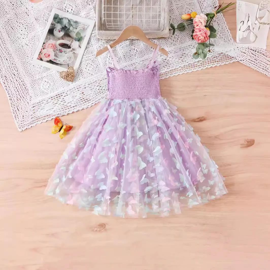 【韓国PAKUA パクア】BUTTERFLY BABY DRESS 2023 Summer New Korean Children's Fantasy Butterfly Princess