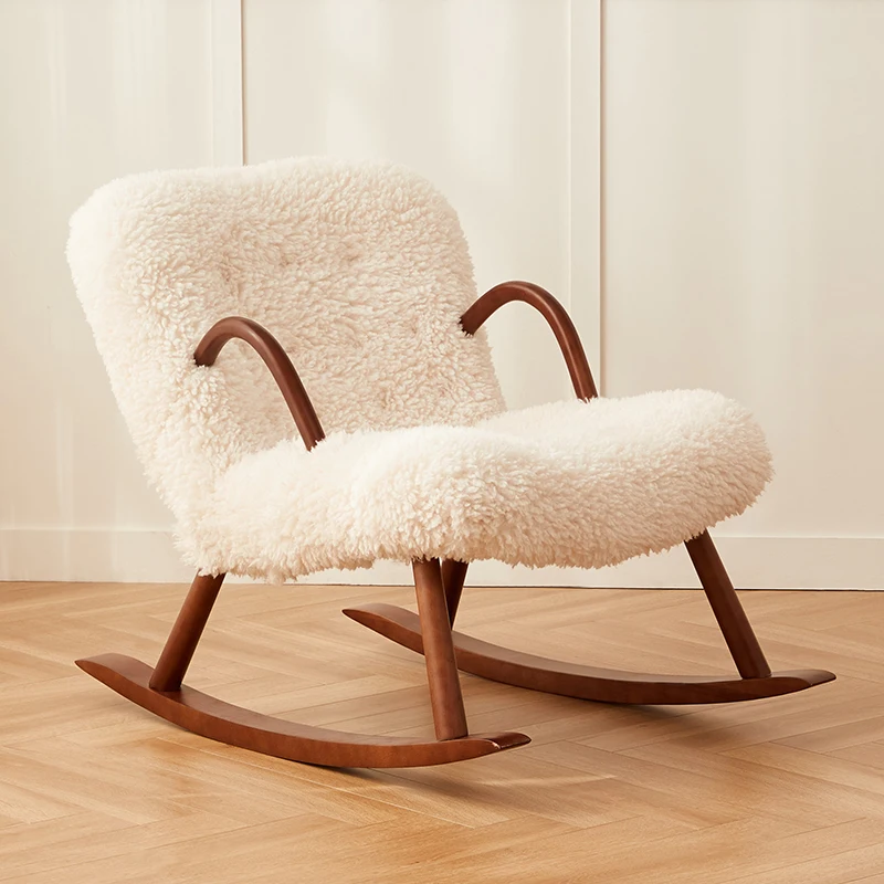 

Ergonomic Velvet Garden Chairs Wood Bedroom Party Sofa Floor Lounge Chair Nordic Bedroom Rocking Poltrone Da Salotto Furniture