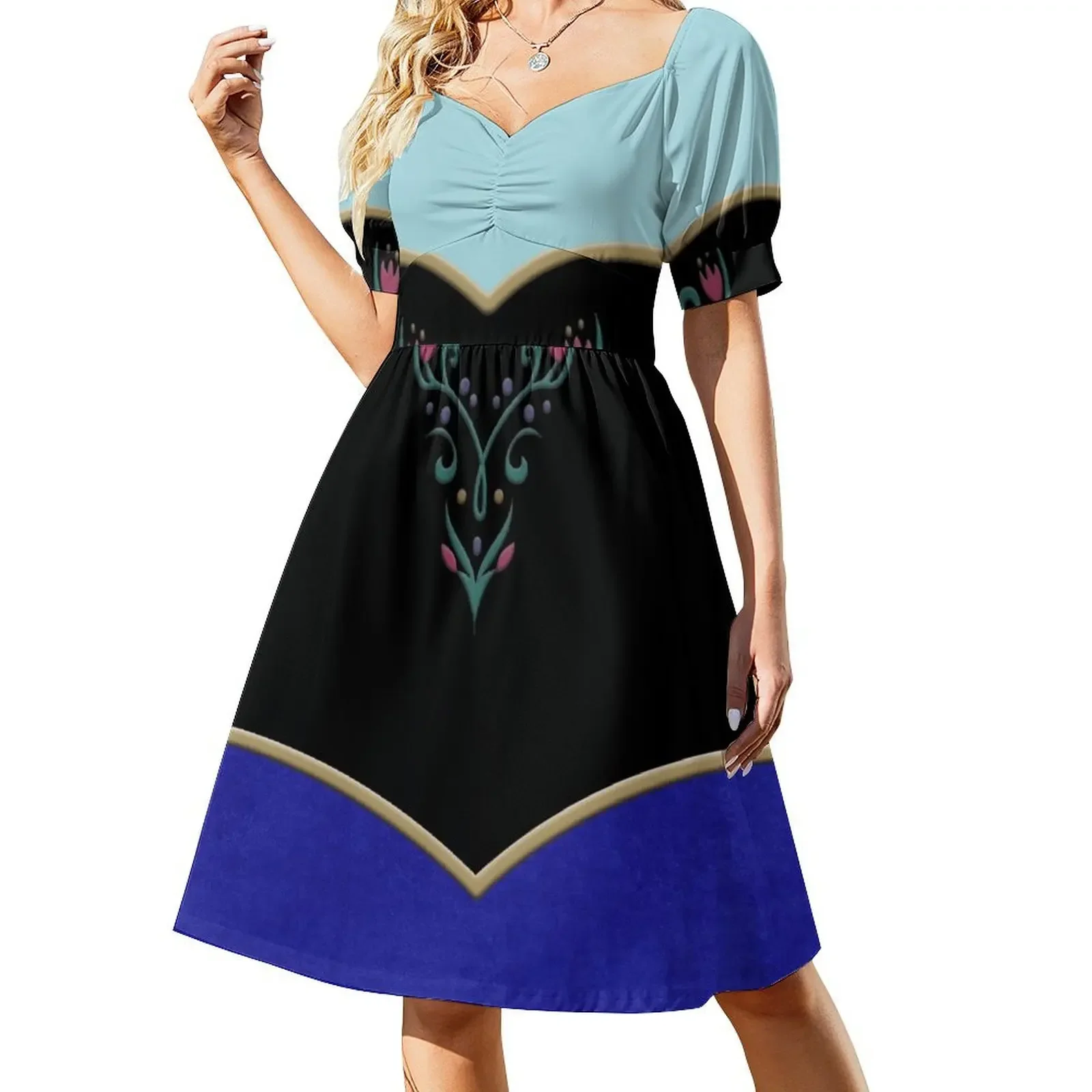 thumbnail image 1 of Vestido sin mangas Arendelle Easy Costume, ropa de verano para mujer, ropa estética, ropa de playa, vestido de lujo., 1 of 7