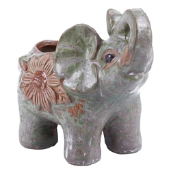Mini cerâmico elefante cactos planta suculenta vaso flor plantador jardim decoração de casa