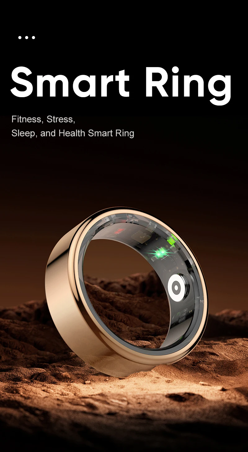 R02 Smart Ring Sensor Men Women Charging Case Health Monitor Sleep Exercise Records Step IP68 Waterproof Fashion Finger Rings