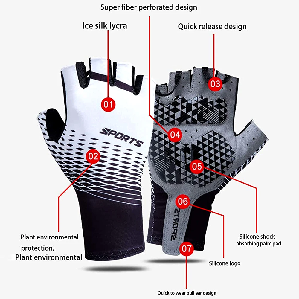 Sports half finger gloves cycling gloves sport gloves 1 pair sports cycling gloves half finger bike gloves-mountain biking for men and women MTB bicycle working out