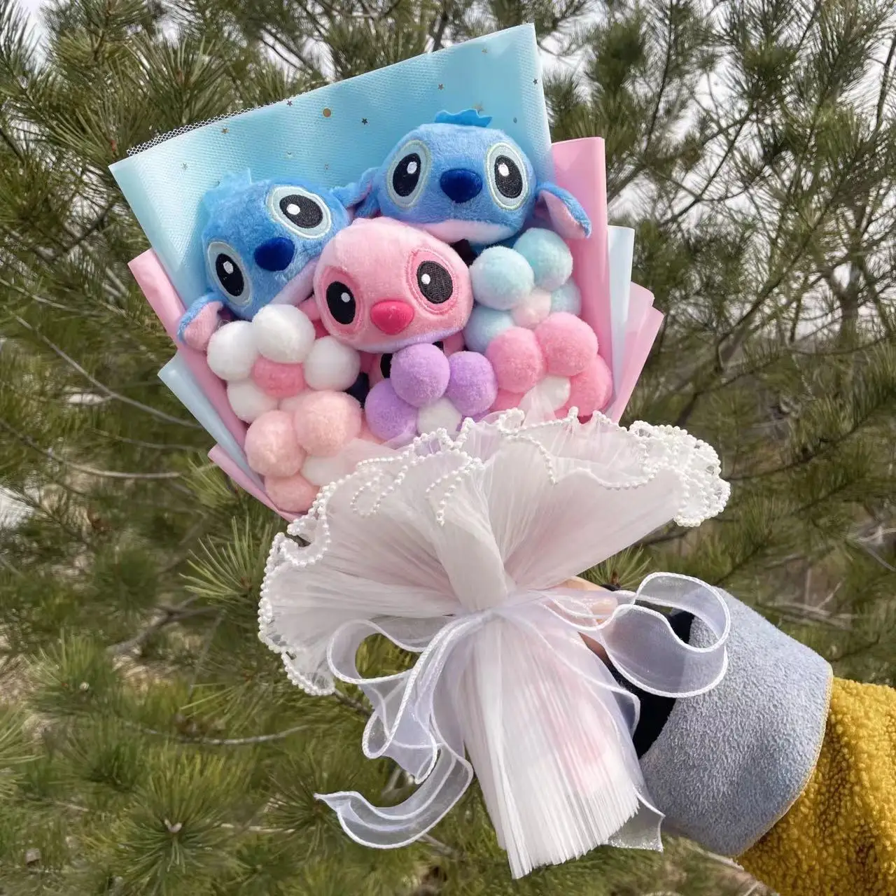 Cartoon Anime Stitch Plush Doll Toy Stuffed Animals Bouquet Gift Box Valentine's Day Christmas Graduation Birthday Gifts 4