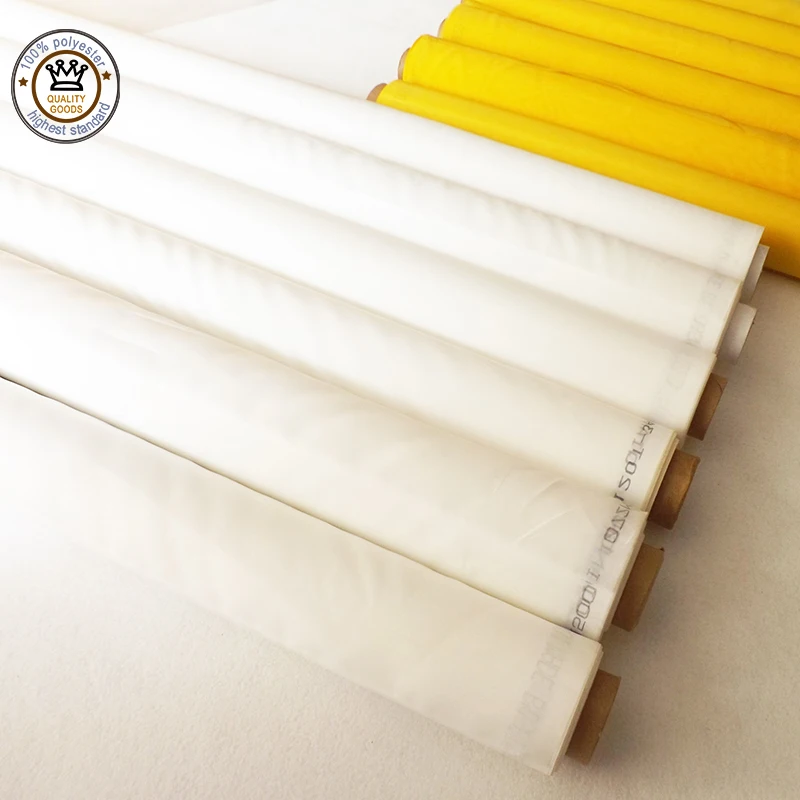 

Polyester Silk Mesh Fabric for Screen Printing 64T 64um 20/50m Width 127/145/165/170/188/220/240/260/315/330cm White Yellow