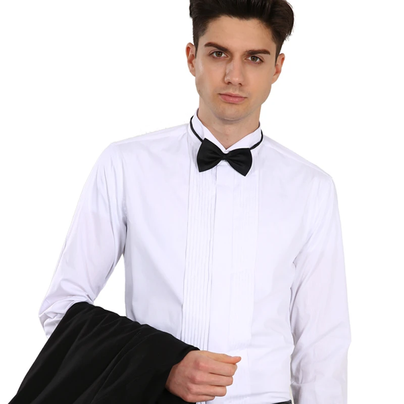 Mens Dress Shirt White Dress Shirt Men's Single-breasted Long-sleeve Square Collar Shirts Wedding/party/performance Camisa Male Chemise S-7XL 8XL