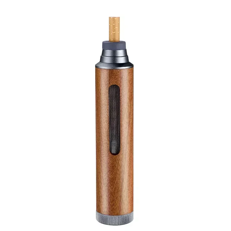 Wood Ashtray Pocket Cigar Ash Tray Soot Cover Portable Ashtray for Car Smoking Accessories with Velvet Bag and Cleaning Brush car ashtray portable ashtray