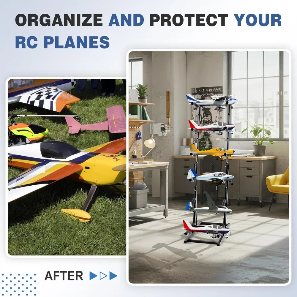 rc airplanes storage rack model airplane display stand 18" with adjustable shelves holds multiple remote control plane