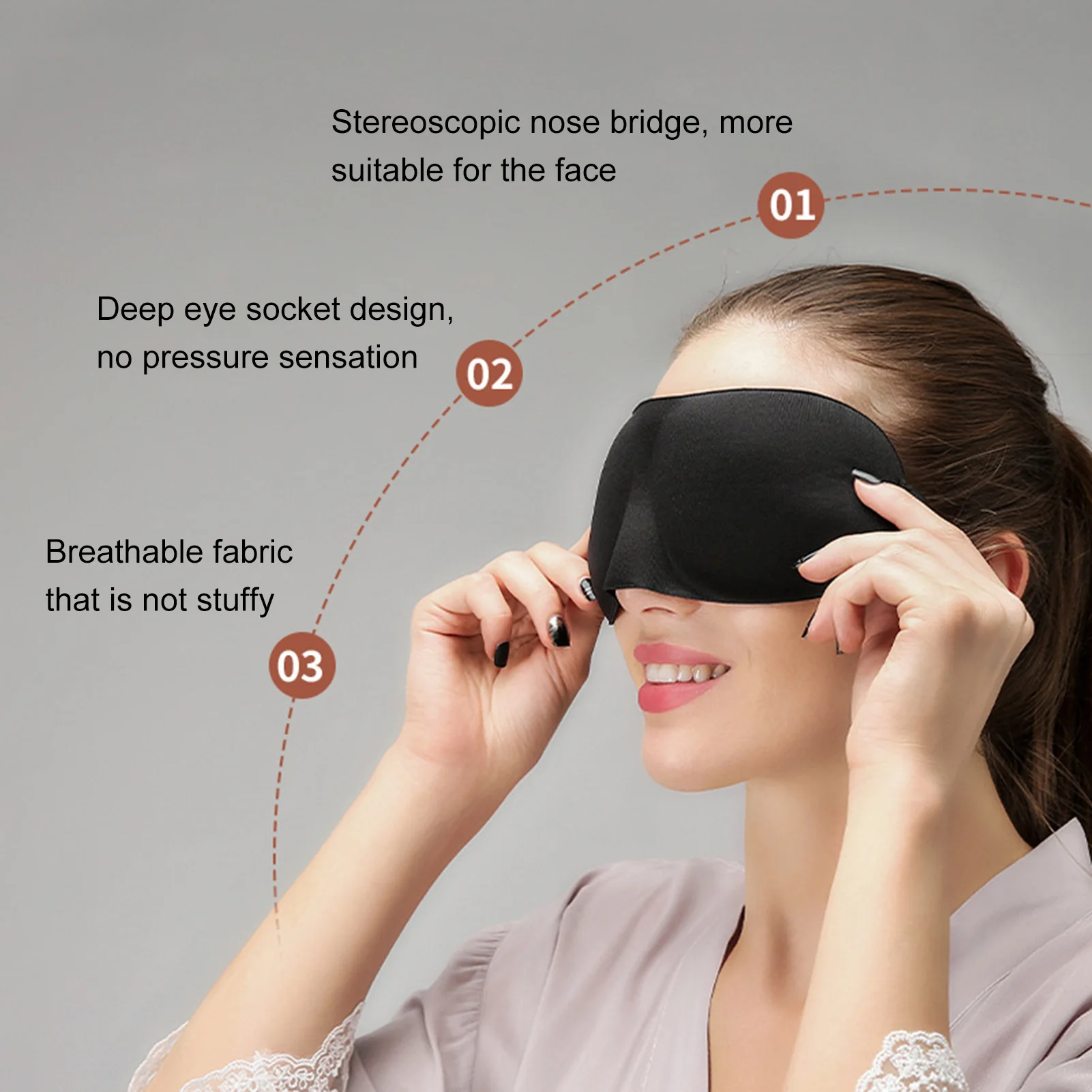 3D Sleeping Mask Eye Night Mask Sleep Eye Mask Eyes Cover Sort Patch For Travel Blindfold Health Breathing Relax Nap Bandage