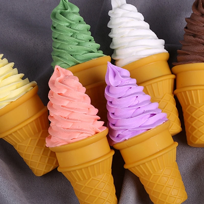 Colorful Realistic Fake Ice Cream Cone Window Display Model  Sweet Dessert Photo Props Kitchen Accessories Plastic Dropshipping 3
