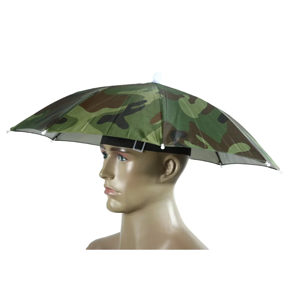 55cm Foldable Rain Umbrella Hat Outdoor Pesca Sun Shade Waterproof Camping Fishing Headwear Beach umbrella hat