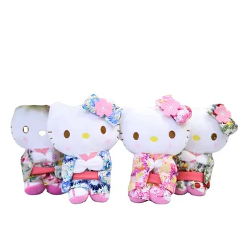 20cm Hello Kitty Plushy Dolls 4pcs/set Sanrio Plush Doll My Melody Plushy Kimono Series Soft Dolls Birthday Gifts For Children 5