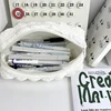 Puffs Cute Zipper Cosmetics Bag Korean Stationery Pen Case Large Capacity  Women Travel Make Up Toiletry Bag Washing Pouch 2