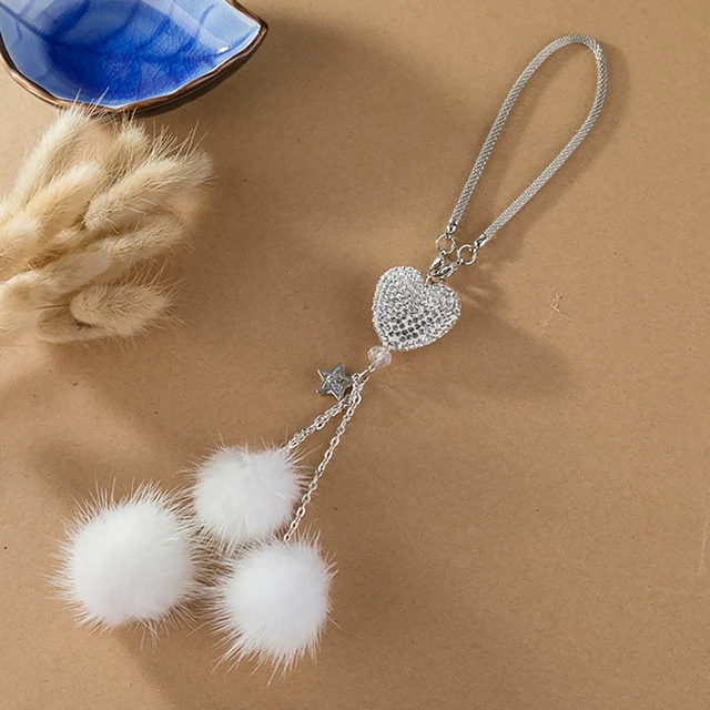 Beautiful Styling Crystal Car Hanging Ornaments Rhinestone Flower Tassels  Pendant Rear View Mirror Car Decoration Accessories