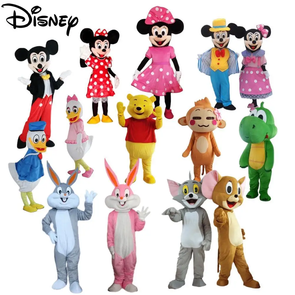 New Disney Tom & Jerry Doll Costume Mickey Minnie Walking Man Doll Puntelli Anime Doll Head Covers Performance Gift