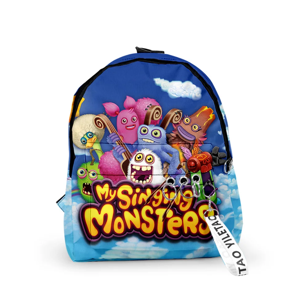 Moda Giovanile My Singing Monsters Borse Da Scuola Zaini Per Notebook Stampa 3D Portachiavi Impermeabile Oxford Piccole Borse Da Viaggio