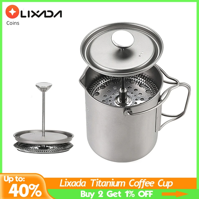 Походная Кружка Из Титана | Titanium French Press Camping - Lixada 750ml Titanium - Aliexpress