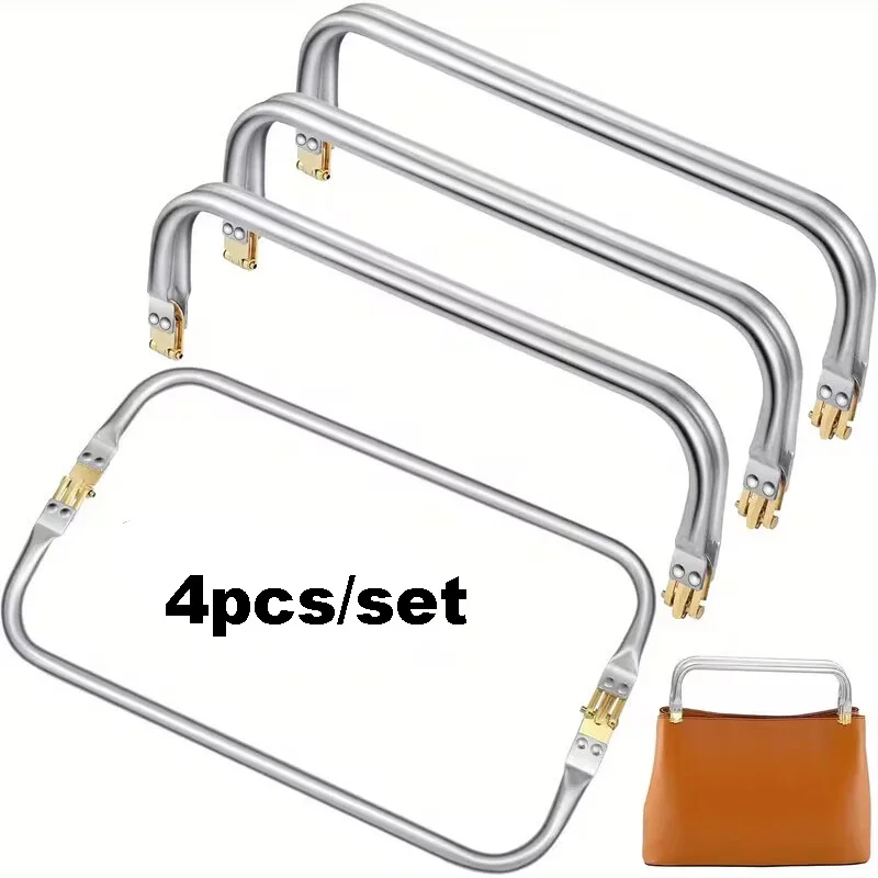 4PCS Handbag Repair Accessories Bag Frame Set Aluminum Tube Handles 16mm-40mm 3 Colors Metal Clutch Parts for Purse Doctor