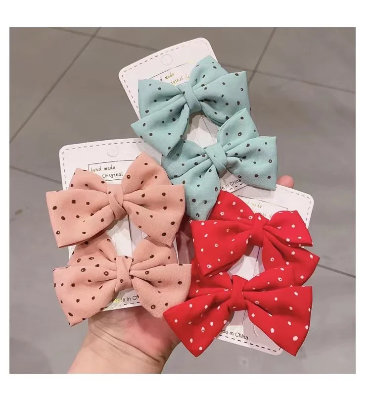 

2022 модный бант с зажимами для девочек, банты для волос, новый элегантный двухслойный бант