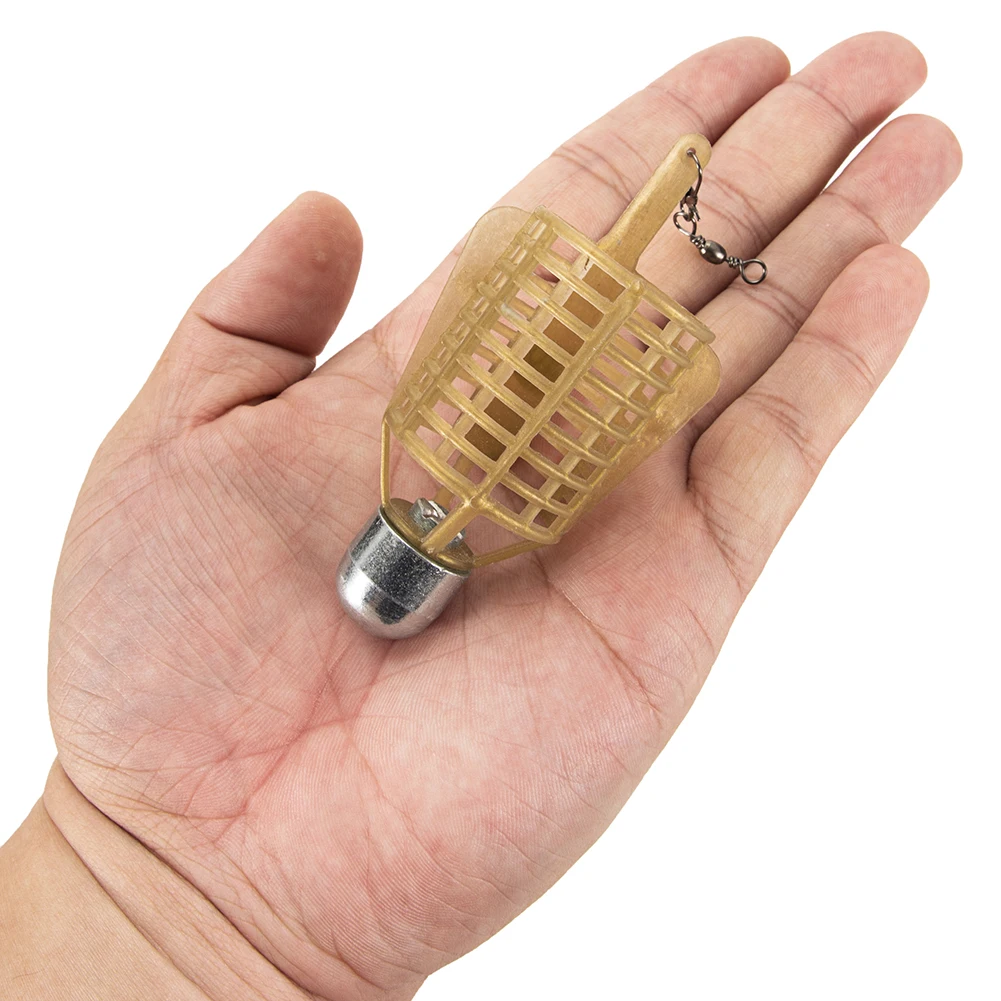 1/5PcsFishing Feeder Bait Cage Basket Holder Load Iron Material Durable Head Trap Tackle Fishing Tools Accessories Supplies