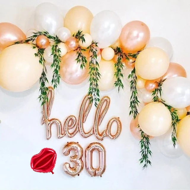 Rose gold Hello happy 30 aluminum foil balloon rose gold number 18 20 21 25  30