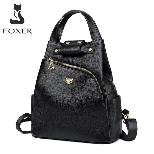 도시적인 샌프란시스코의 여행을 위한 여성용 FOXER 가죽 배낭 소개 추천