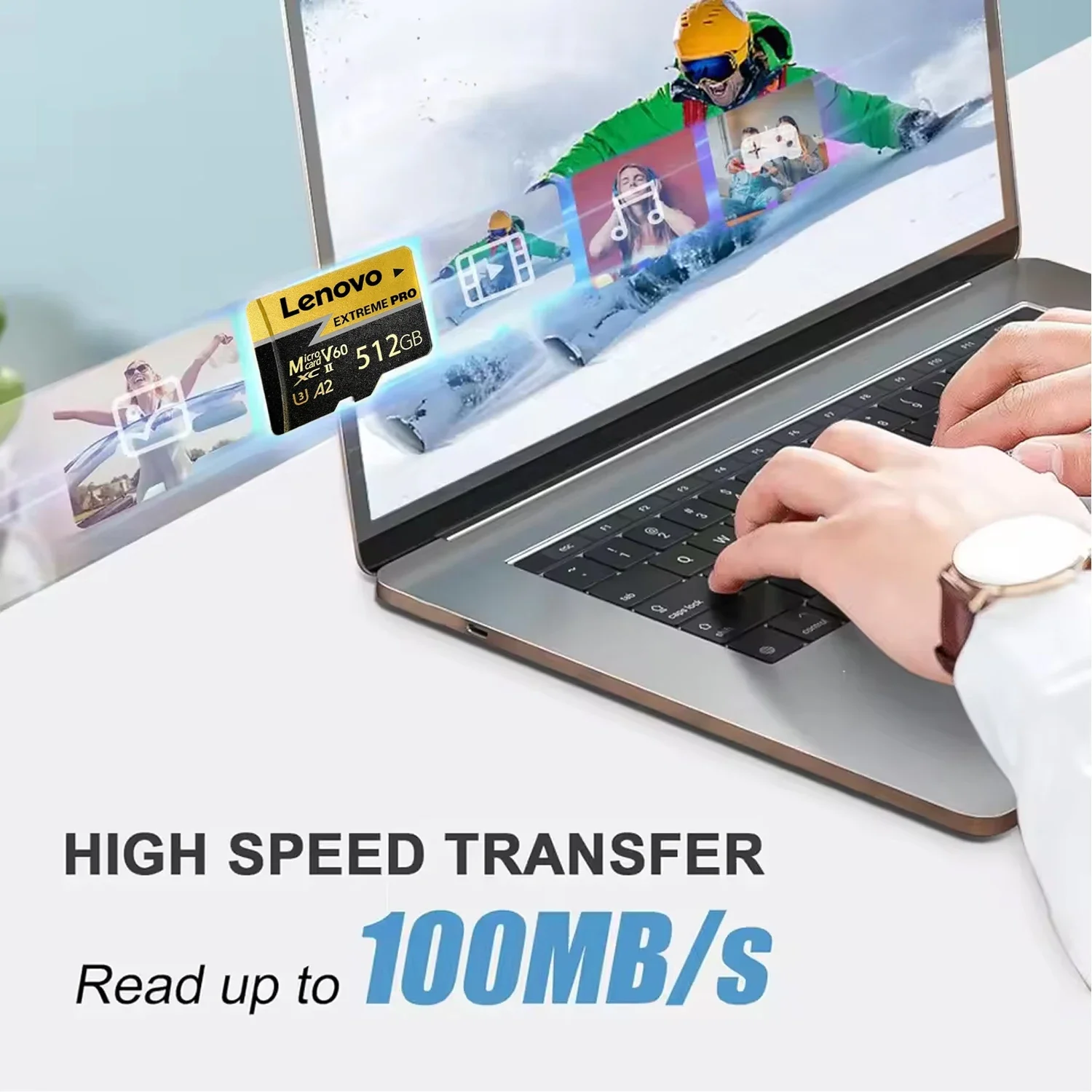 레노버 마이크로 SD 카드 512GB 고속 메모리 카드 SD 128GB 클래스 10 U3 V30 메모리 카드 플래시 카드 64GB 휴대폰 카메라 PC용