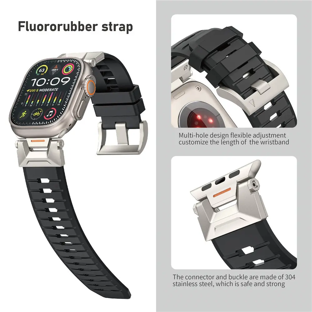 

Ремешок механический спортивный для Apple Watch Ultra 2 Series 9 8 7 6 5 4 SE