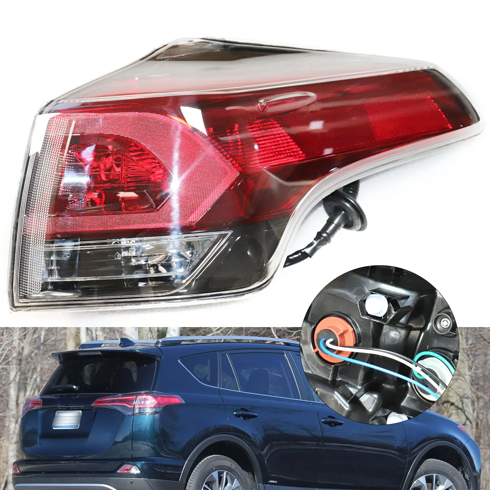 

Car Outer Rear Tail Light For TOYOTA RAV4 2016 2017 2018 Brake Fog Lamp Accessories Car Warning Running Light