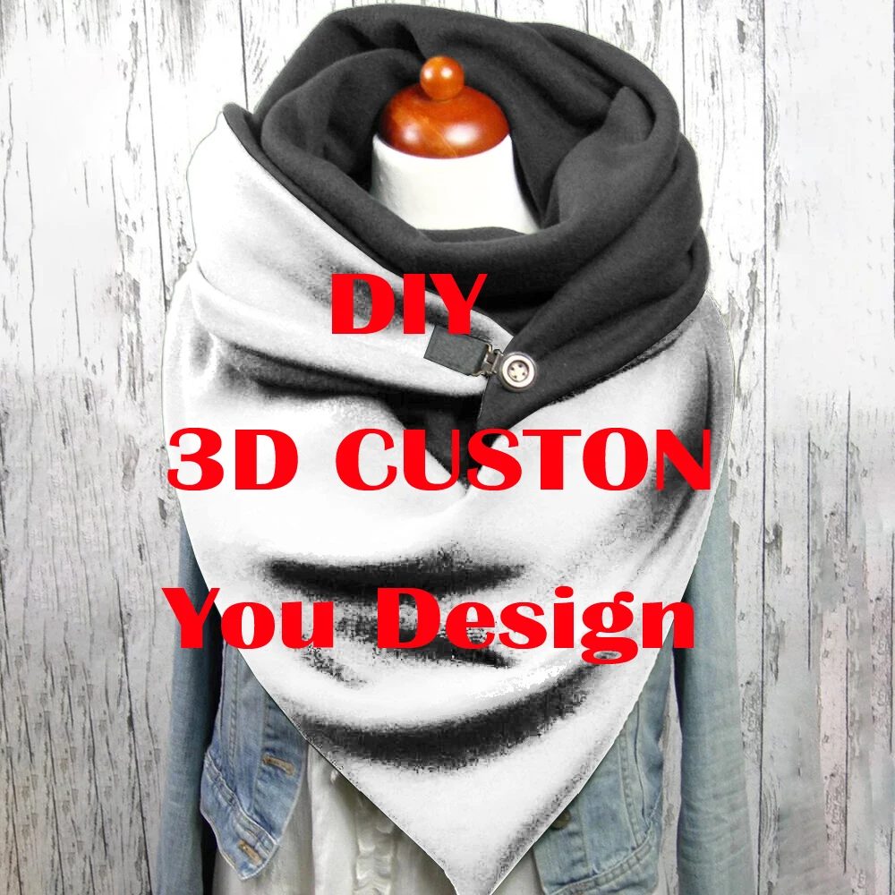 DIY Custom Design 3D Printed Autumn And Winter Casual Scarf And Shawl for Women Drop Shipping