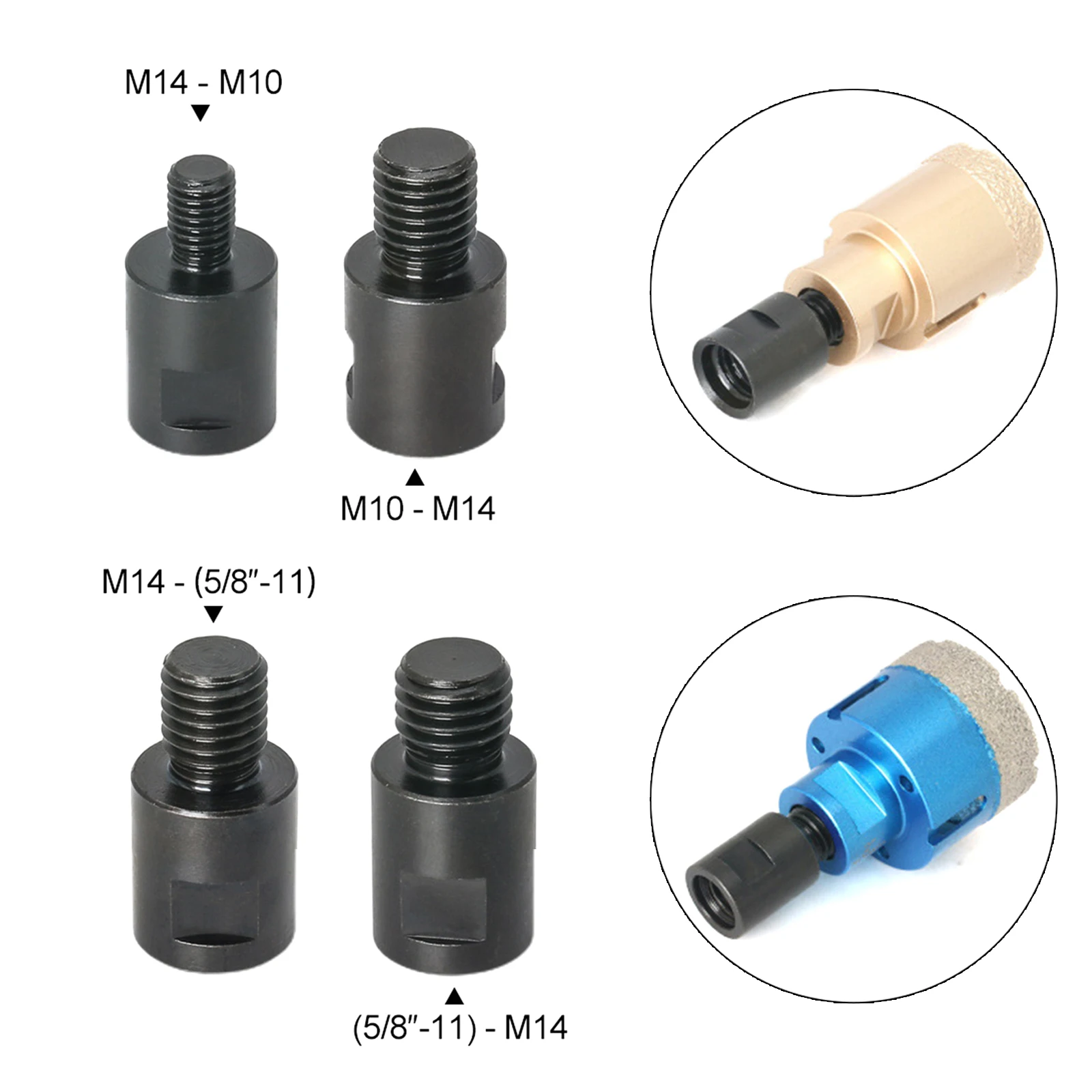 Angle Grinder Adapter Converter M10 M14 5/8-11Arbor Connector For Polishing Adapter Thread Angle Grinder Fittings Power Tools for angle grinder adapter converter plate set m14 m10 thread for polishing pad drill bit cutting disc holder angle grinder tools