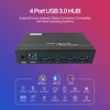 Sipolar A4U30 36W Powered Metal 4 Port USB 3.0 Super Speed Charger Hub Splitter With Din Rail Bracket 12V 3A Power Adapter 5