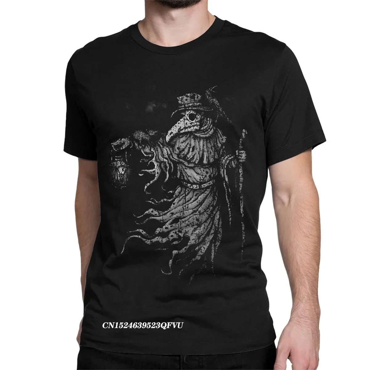 

Футболка мужская оверсайз с изображением доктора чумы, винтажная темная рубашка с круглым вырезом, из чистого хлопка, в стиле Харадзюку, на лето