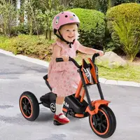 Tricycle pour enfants avec 3 roues robustes et pédales, vélo pour enfants, draisienne pour enfants, orange 2