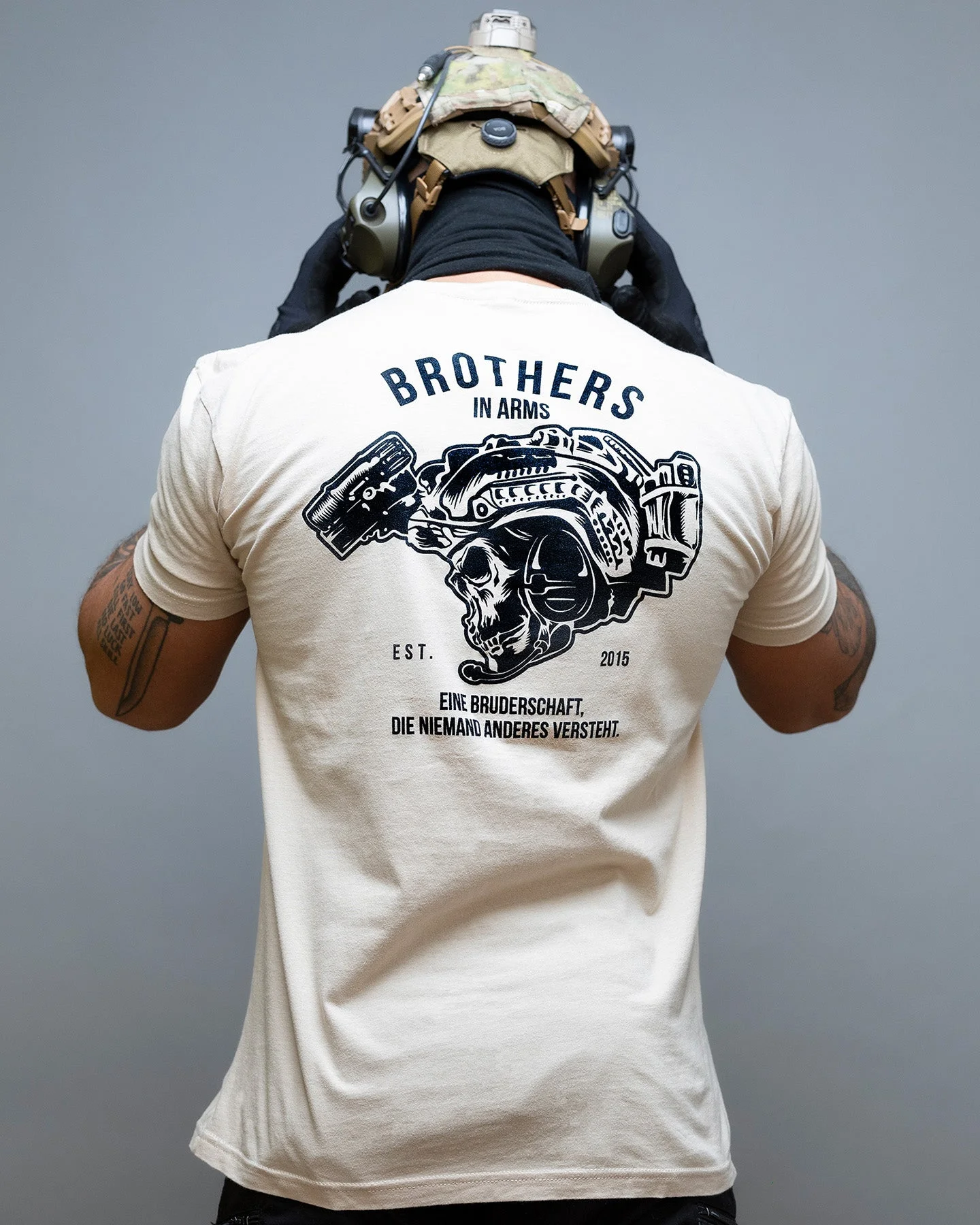 Brothers in Arms Print T-Shirt für Herren, Militär-Veteranen-Grafik, Rundhalsausschnitt, Kurzarm, Weiche Baumwolle, Outdoor-Gym-Streetwear-Tee-Tops