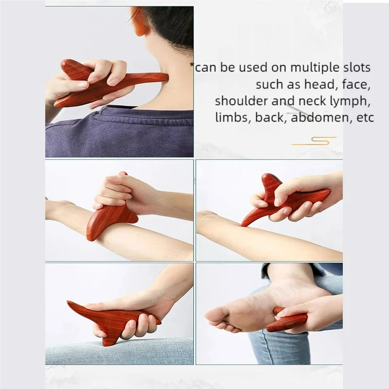 Sandalwood Massage Roller Comb Tools Multifunctional Massager Foot Soles Massage Stick Body Hand Neck Meridian Scraping Tool